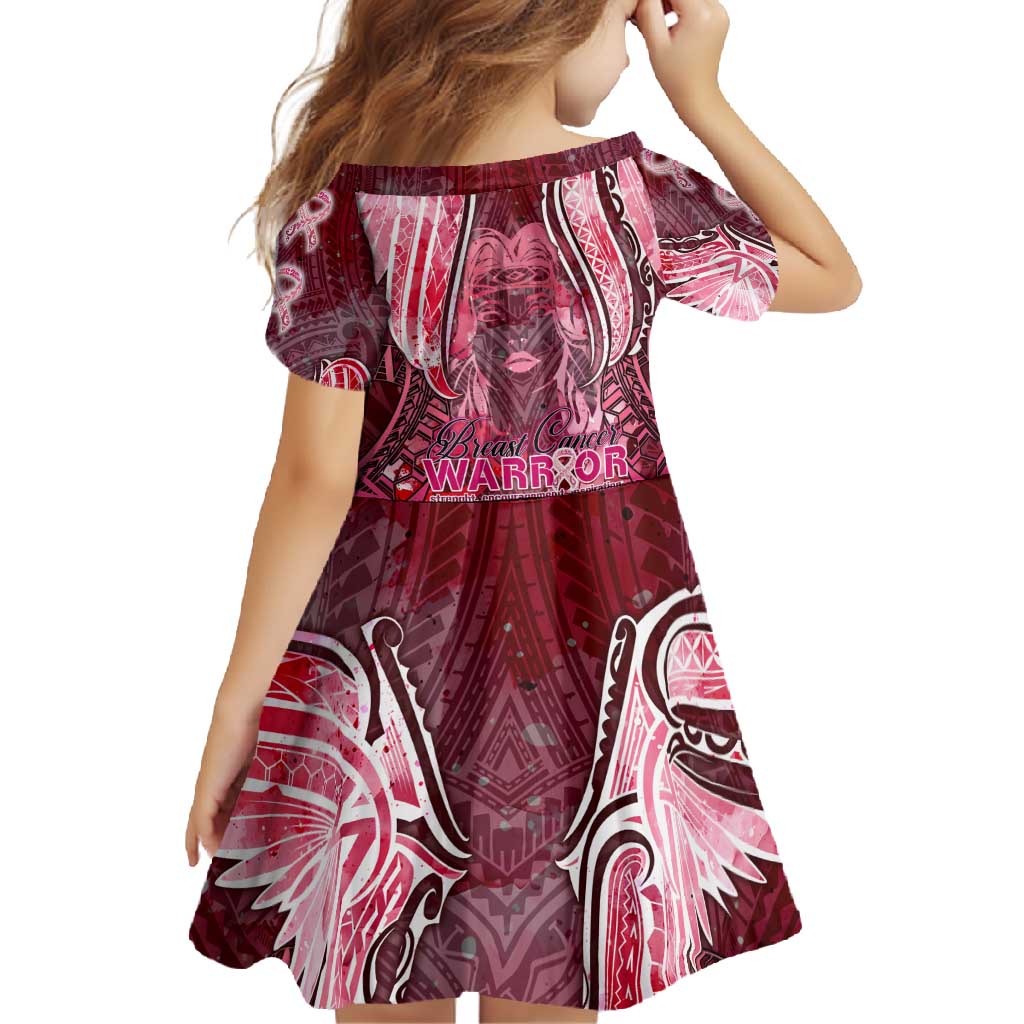 Breast Cancer Warrior Family Matching Mermaid Dress and Hawaiian Shirt Angel Wings Polynesian Pattern