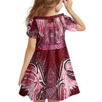 Breast Cancer Warrior Family Matching Off Shoulder Maxi Dress and Hawaiian Shirt Angel Wings Polynesian Pattern
