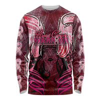Breast Cancer Warrior Long Sleeve Shirt Angel Wings Polynesian Pattern DT02 Unisex Pink - Polynesian Pride