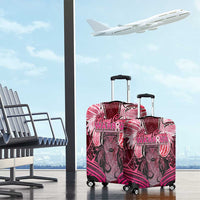 Breast Cancer Warrior Luggage Cover Angel Wings Polynesian Pattern
