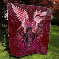 Breast Cancer Warrior Quilt Angel Wings Polynesian Pattern