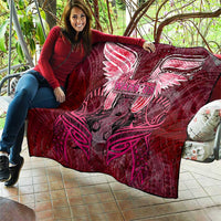 Breast Cancer Warrior Quilt Angel Wings Polynesian Pattern