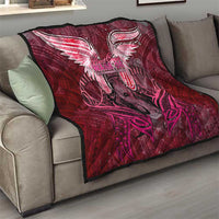 Breast Cancer Warrior Quilt Angel Wings Polynesian Pattern