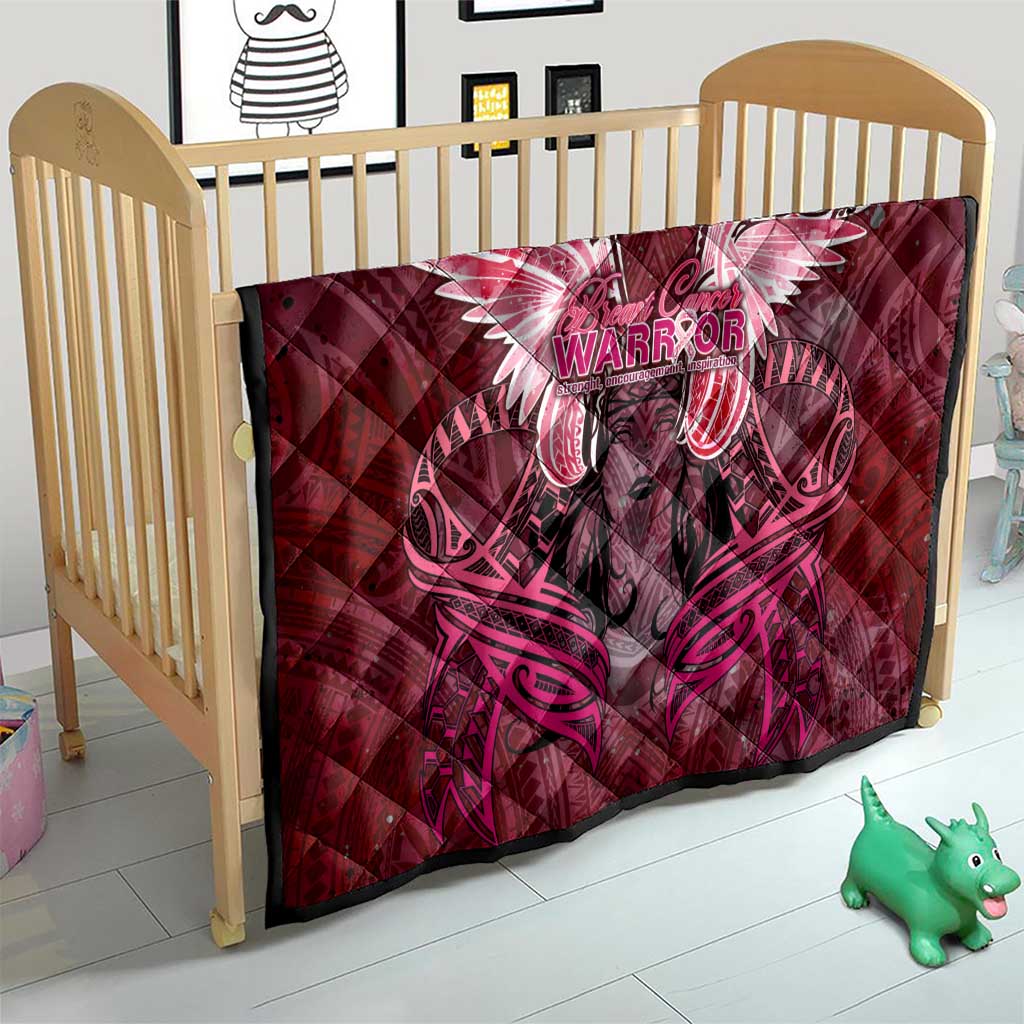 Breast Cancer Warrior Quilt Angel Wings Polynesian Pattern