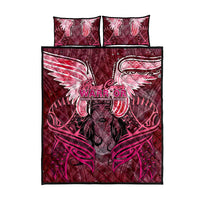 Breast Cancer Warrior Quilt Bed Set Angel Wings Polynesian Pattern DT02 - Polynesian Pride