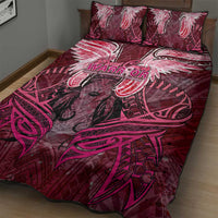 Breast Cancer Warrior Quilt Bed Set Angel Wings Polynesian Pattern DT02 - Polynesian Pride