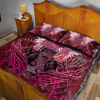Breast Cancer Warrior Quilt Bed Set Angel Wings Polynesian Pattern DT02 - Polynesian Pride