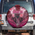 Breast Cancer Warrior Spare Tire Cover Angel Wings Polynesian Pattern