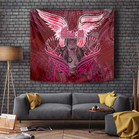 Breast Cancer Warrior Tapestry Angel Wings Polynesian Pattern