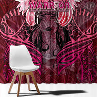 Breast Cancer Warrior Window Curtain Angel Wings Polynesian Pattern DT02 - Polynesian Pride