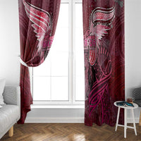 Breast Cancer Warrior Window Curtain Angel Wings Polynesian Pattern DT02 - Polynesian Pride