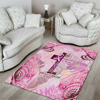 Breast Cancer Polynesian Area Rug I Can Do All Things Through Christ