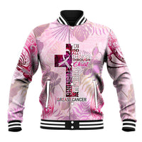 Breast Cancer Polynesian Baseball Jacket I Can Do All Things Through Christ DT02 Unisex Pink - Polynesian Pride
