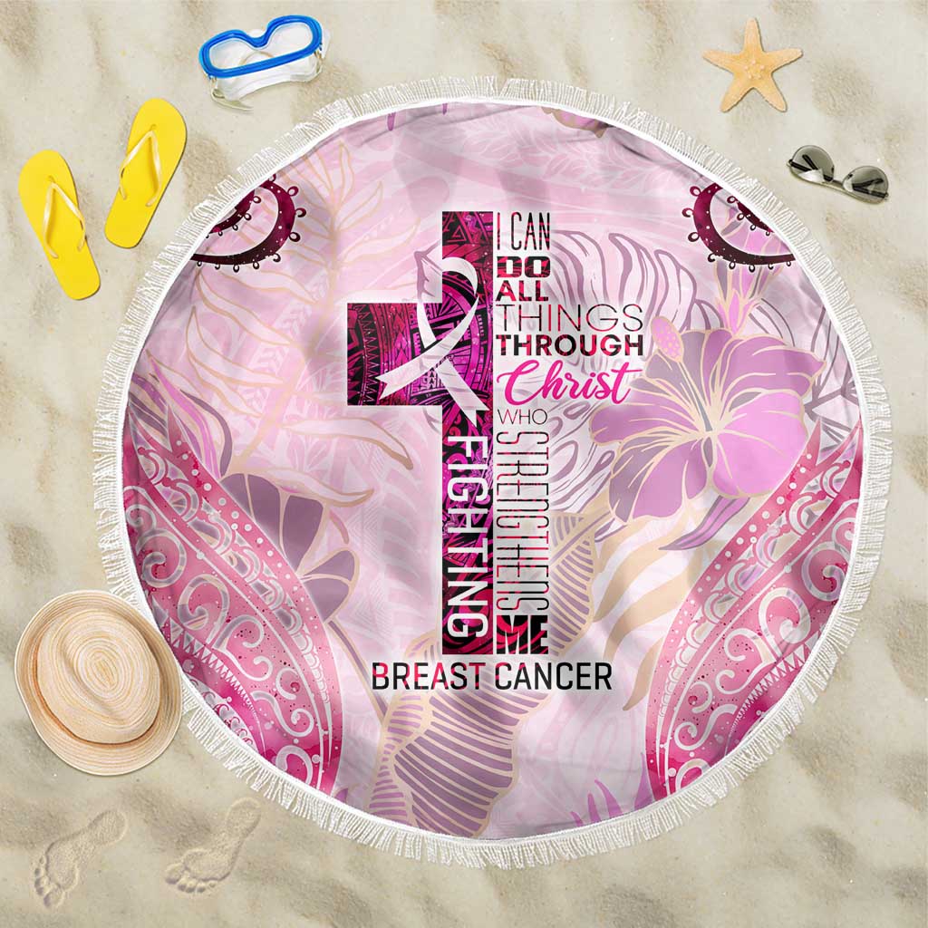 Breast Cancer Polynesian Beach Blanket I Can Do All Things Through Christ