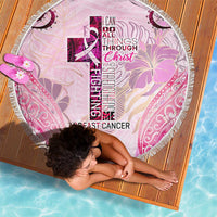 Breast Cancer Polynesian Beach Blanket I Can Do All Things Through Christ DT02 - Polynesian Pride