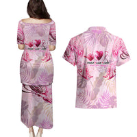 Breast Cancer Polynesian Couples Matching Puletasi and Hawaiian Shirt I Can Do All Things Through Christ DT02 - Polynesian Pride