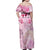 Breast Cancer Polynesian Family Matching Off Shoulder Maxi Dress and Hawaiian Shirt I Can Do All Things Through Christ