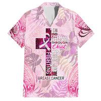 Breast Cancer Polynesian Family Matching Short Sleeve Bodycon Dress and Hawaiian Shirt I Can Do All Things Through Christ
