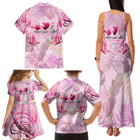 Breast Cancer Polynesian Family Matching Tank Maxi Dress and Hawaiian Shirt I Can Do All Things Through Christ