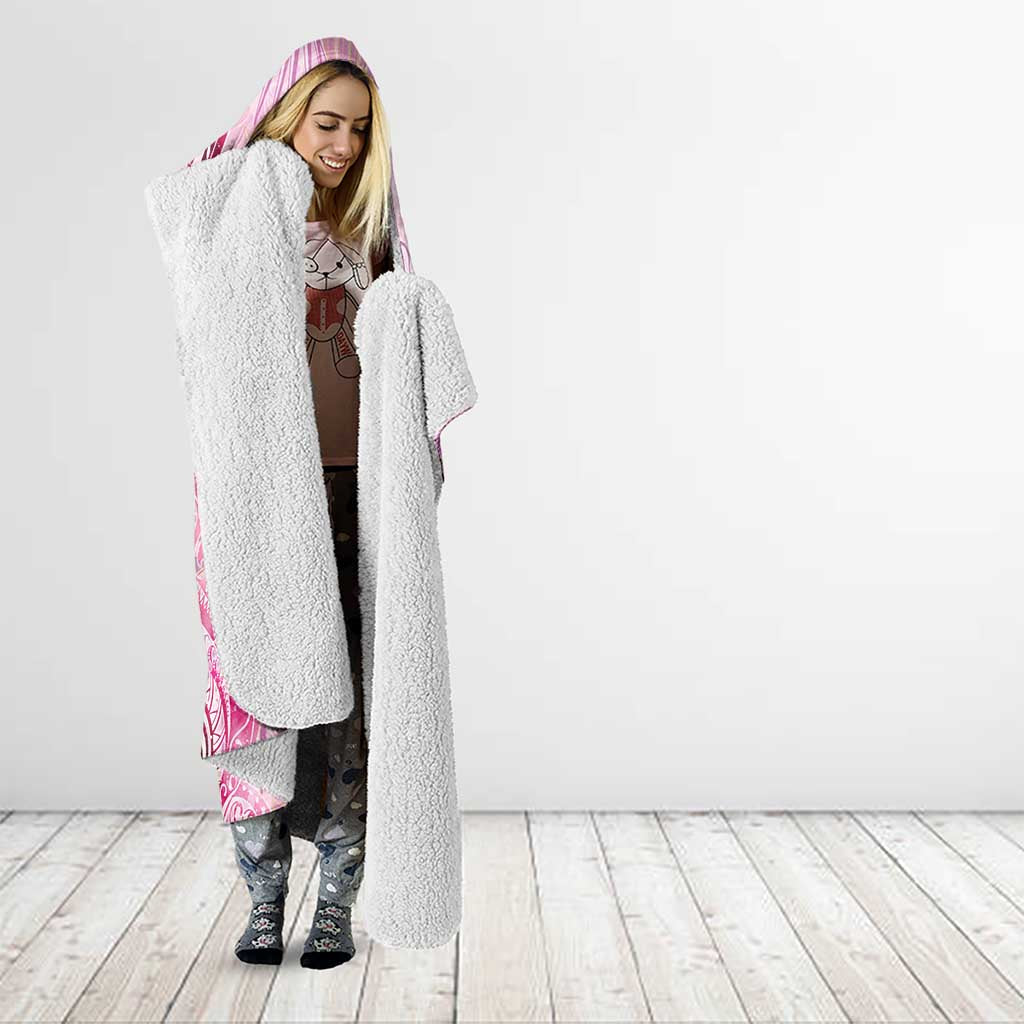 Breast Cancer Polynesian Hooded Blanket I Can Do All Things Through Christ DT02 - Polynesian Pride