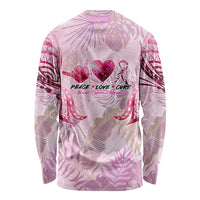 Breast Cancer Polynesian Long Sleeve Shirt I Can Do All Things Through Christ DT02 - Polynesian Pride