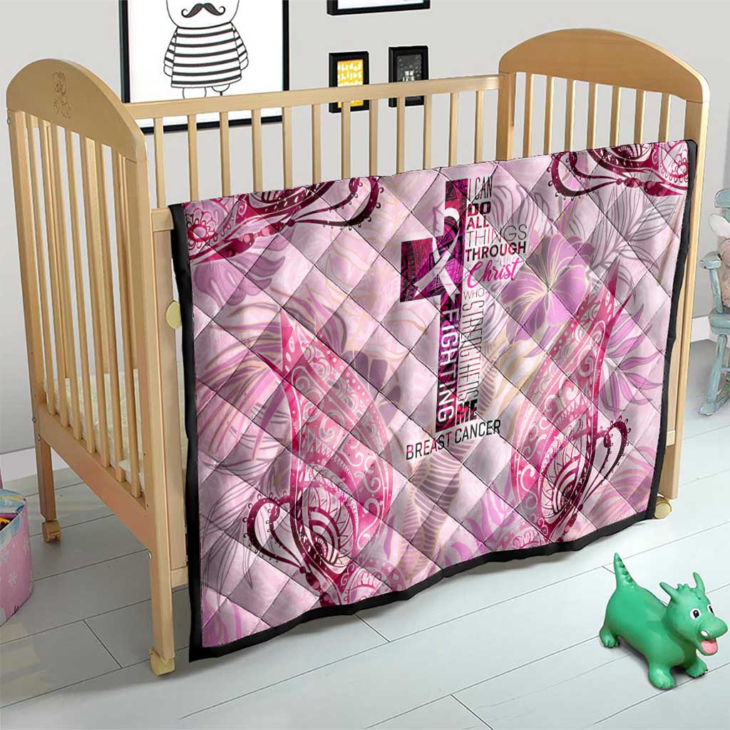Breast Cancer Polynesian Quilt I Can Do All Things Through Christ