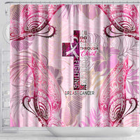 Breast Cancer Polynesian Shower Curtain I Can Do All Things Through Christ