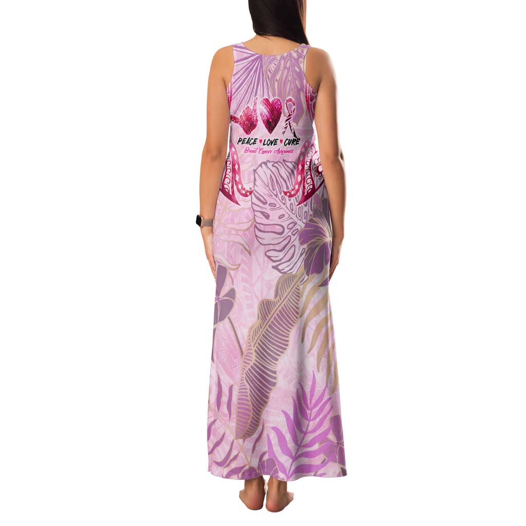 Breast Cancer Polynesian Tank Maxi Dress I Can Do All Things Through Christ