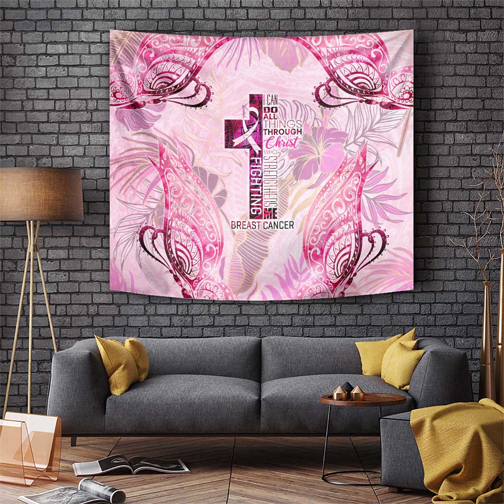 Breast Cancer Polynesian Tapestry I Can Do All Things Through Christ