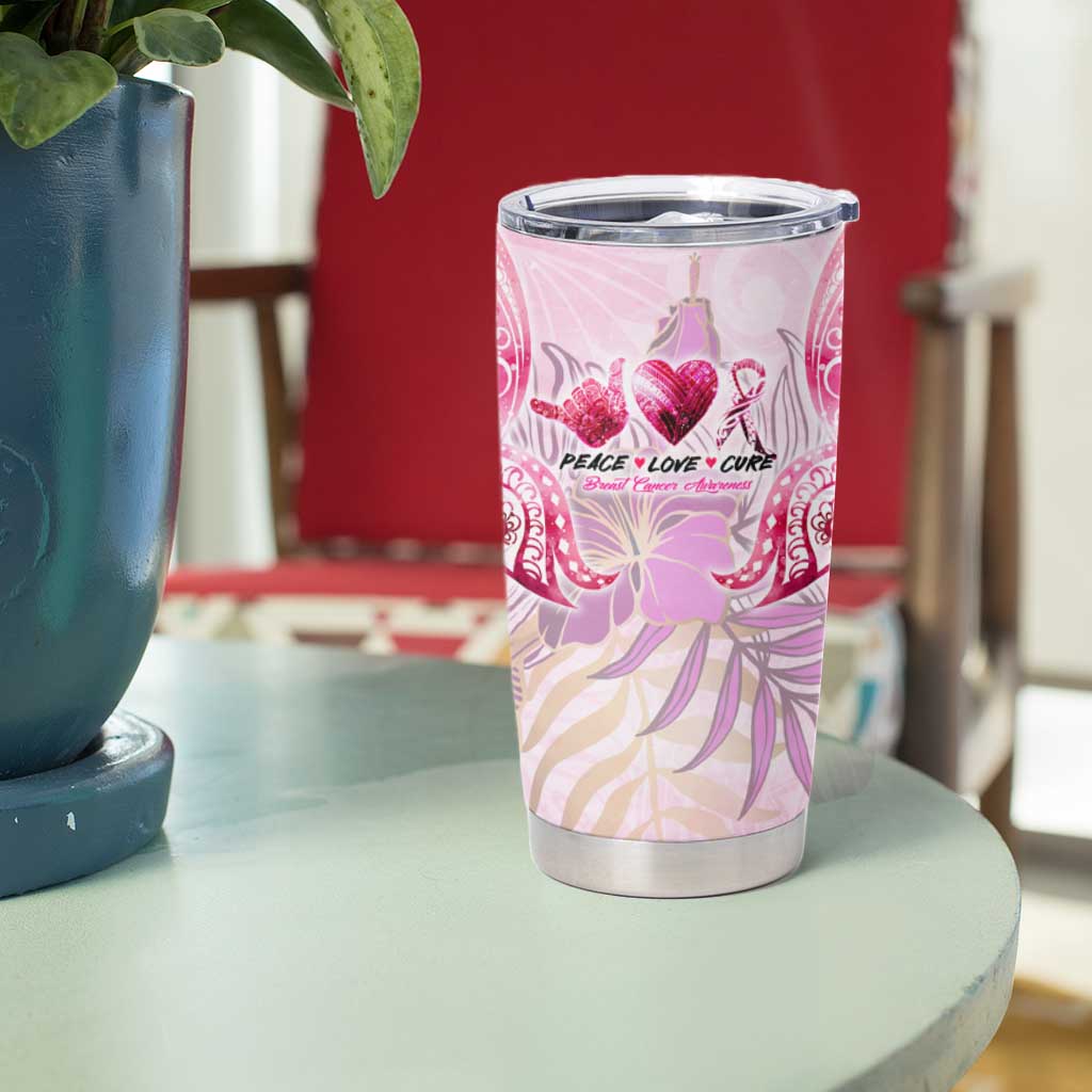 Breast Cancer Polynesian Tumbler Cup I Can Do All Things Through Christ
