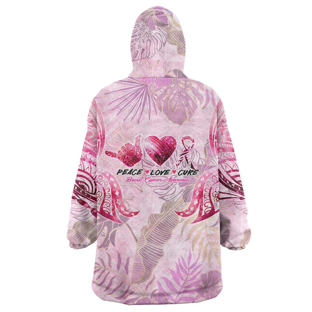 Breast Cancer Polynesian Wearable Blanket Hoodie I Can Do All Things Through Christ DT02 - Polynesian Pride