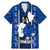 Guam Chamorro Warrior Family Matching Mermaid Dress and Hawaiian Shirt Traditional Tribal Patterns DT02 Dad's Shirt - Short Sleeve Blue - Polynesian Pride