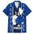 Guam Chamorro Warrior Family Matching Puletasi Dress and Hawaiian Shirt Traditional Tribal Patterns DT02 Dad's Shirt - Short Sleeve Blue - Polynesian Pride