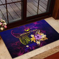 Wallis and Futuna Rubber Doormat Whale Hibiscus Polynesian