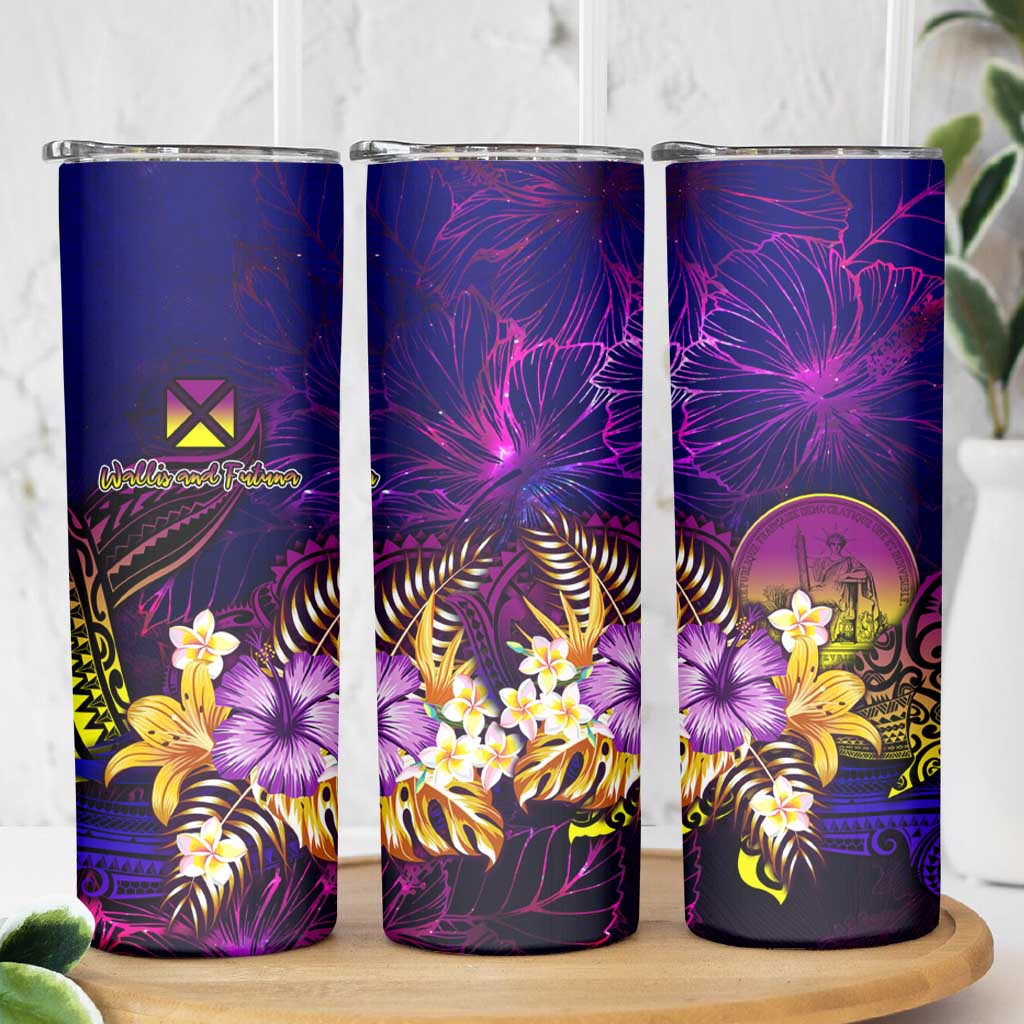 Wallis and Futuna Skinny Tumbler Whale Hibiscus Polynesian