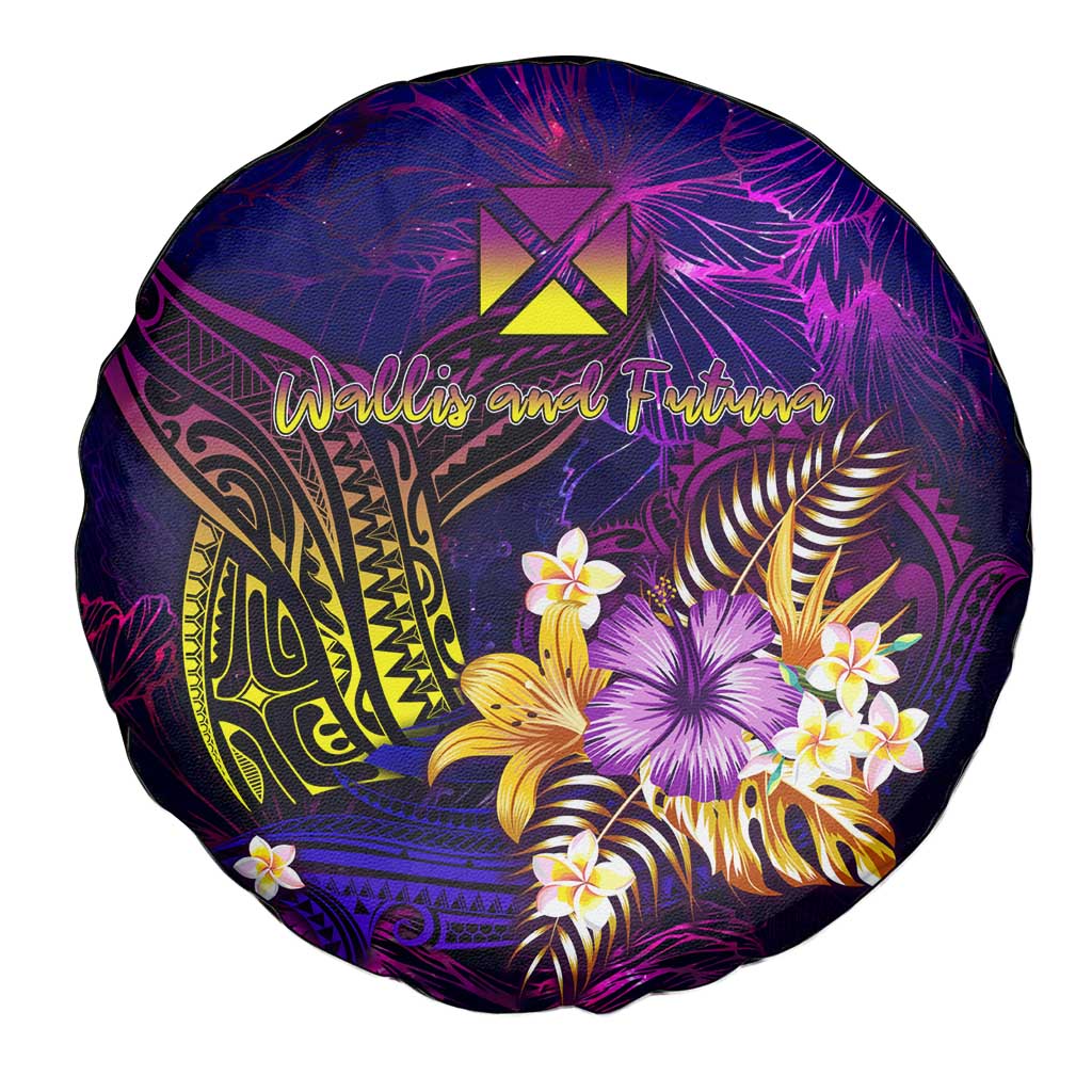 Wallis and Futuna Spare Tire Cover Whale Hibiscus Polynesian