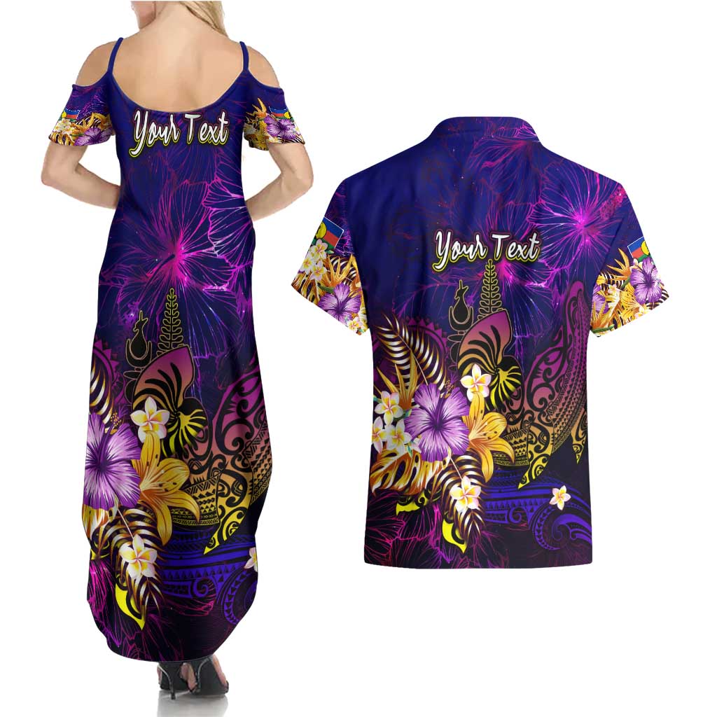 New Caledonia Couples Matching Summer Maxi Dress and Hawaiian Shirt Whale Hibiscus Polynesian