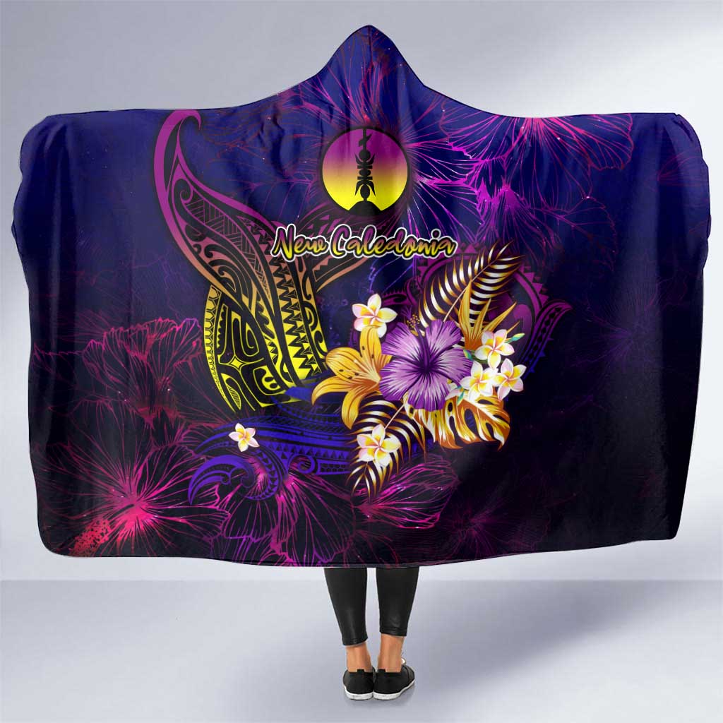 New Caledonia Hooded Blanket Whale Hibiscus Polynesian