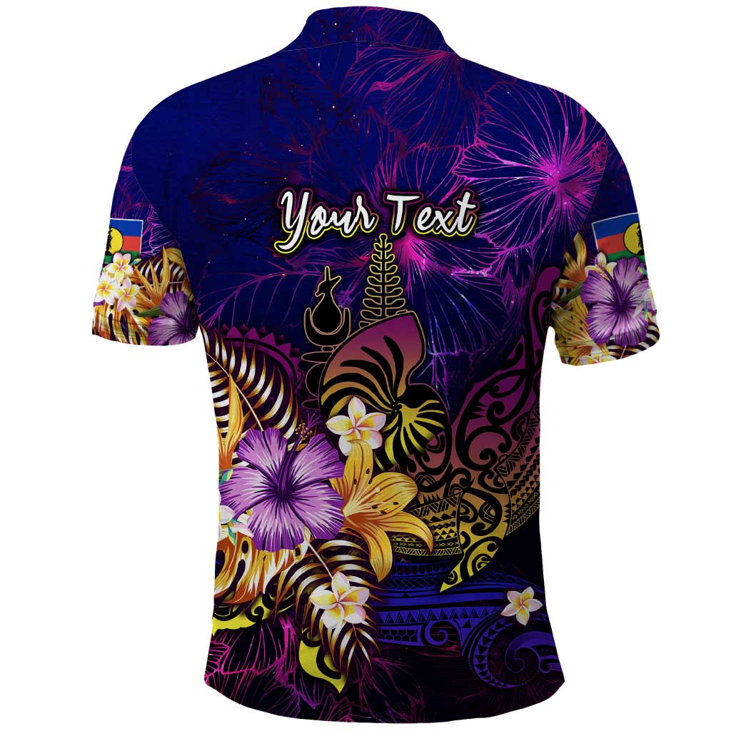 New Caledonia Polo Shirt Whale Hibiscus Polynesian DT02 - Polynesian Pride