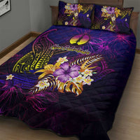 New Caledonia Quilt Bed Set Whale Hibiscus Polynesian