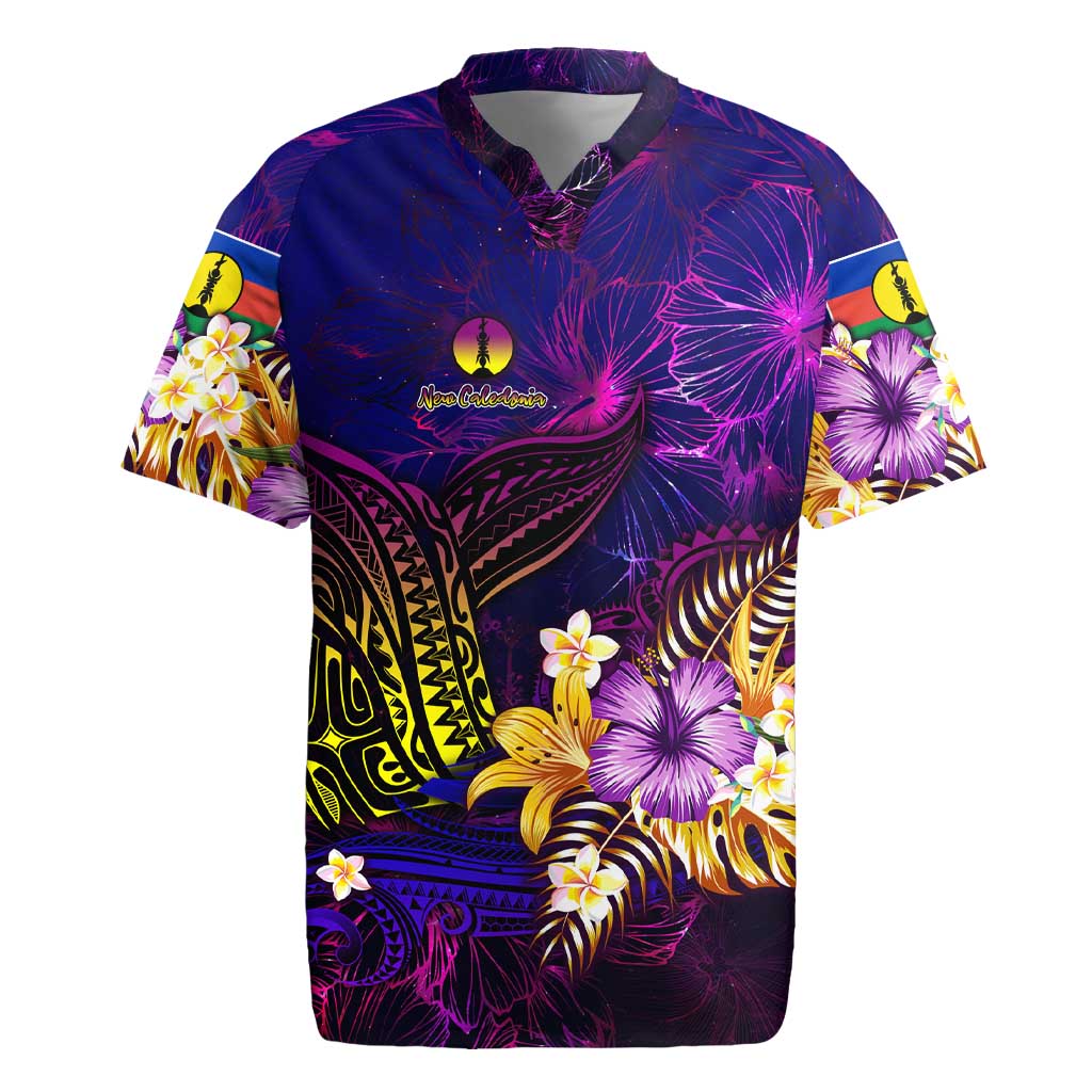 New Caledonia Rugby Jersey Whale Hibiscus Polynesian