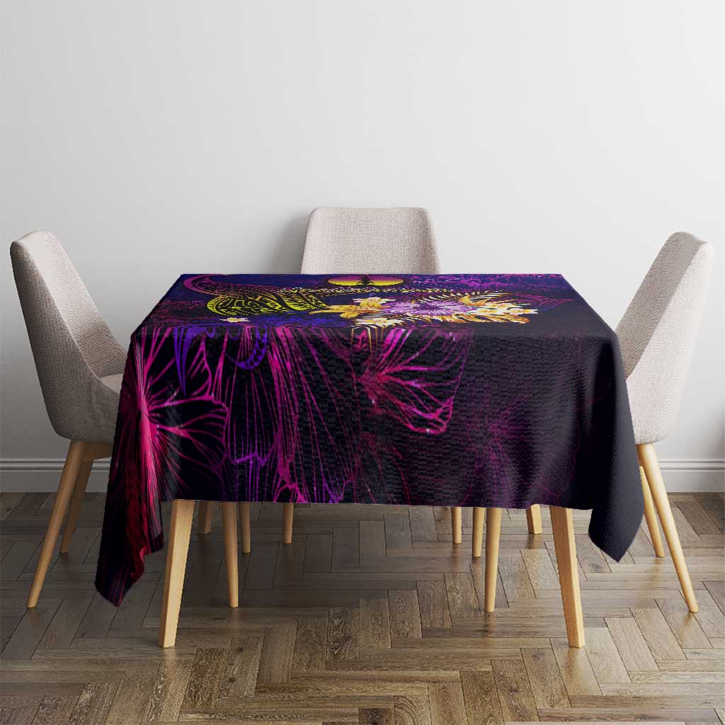 New Caledonia Tablecloth Whale Hibiscus Polynesian