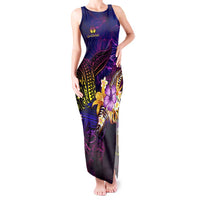 New Caledonia Tank Maxi Dress Whale Hibiscus Polynesian