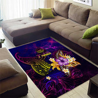 Tahiti French Polynesia Area Rug Whale Hibiscus Polynesian