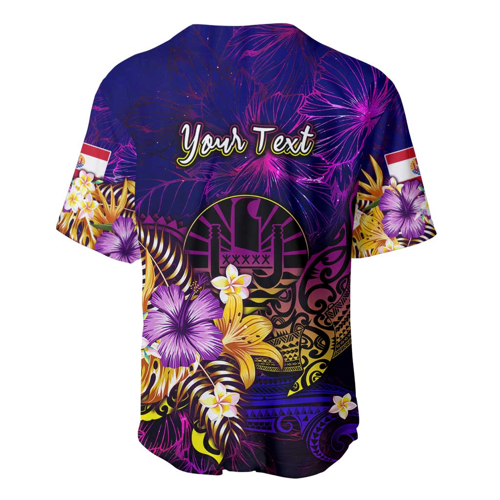 Tahiti French Polynesia Baseball Jersey Whale Hibiscus Polynesian