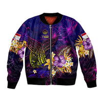 Tahiti French Polynesia Bomber Jacket Whale Hibiscus Polynesian