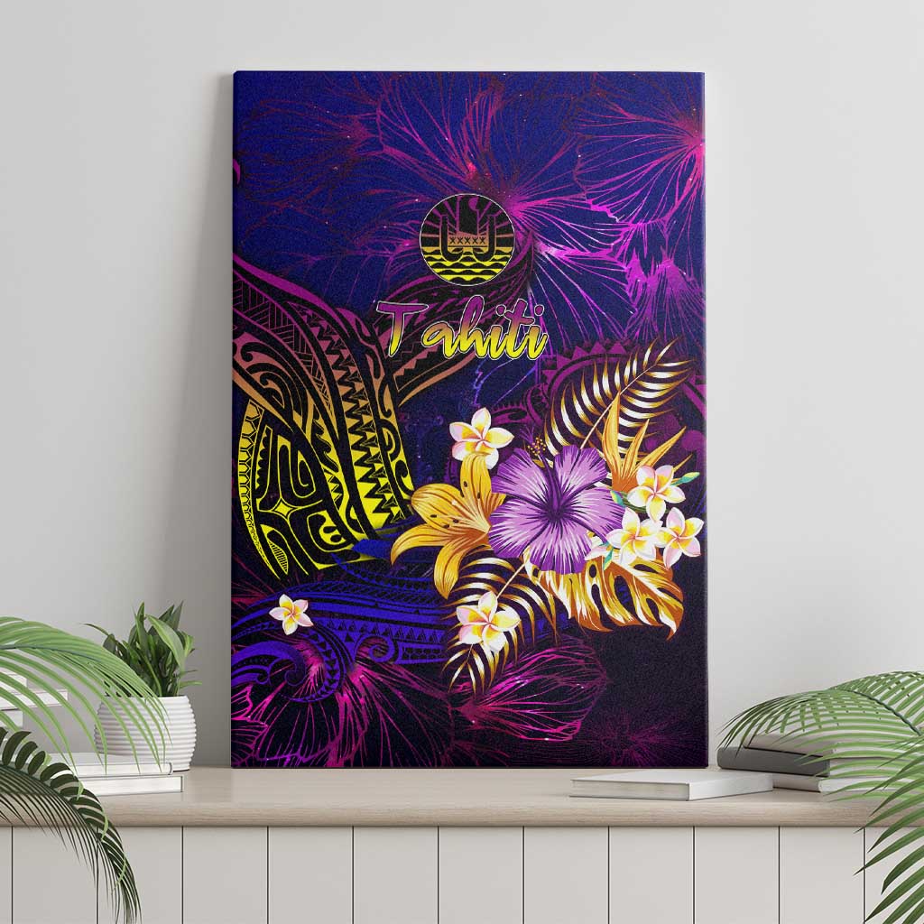 Tahiti French Polynesia Canvas Wall Art Whale Hibiscus Polynesian DT02 - Polynesian Pride