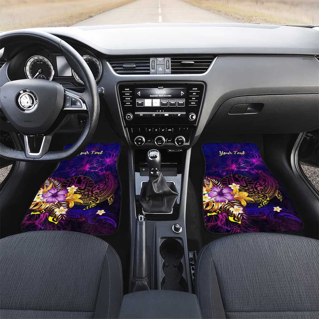 Tahiti French Polynesia Car Mats Whale Hibiscus Polynesian DT02 Set 2pcs - Front Purple - Polynesian Pride
