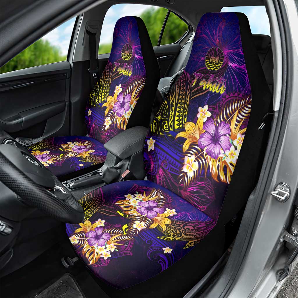 Tahiti French Polynesia Car Seat Cover Whale Hibiscus Polynesian