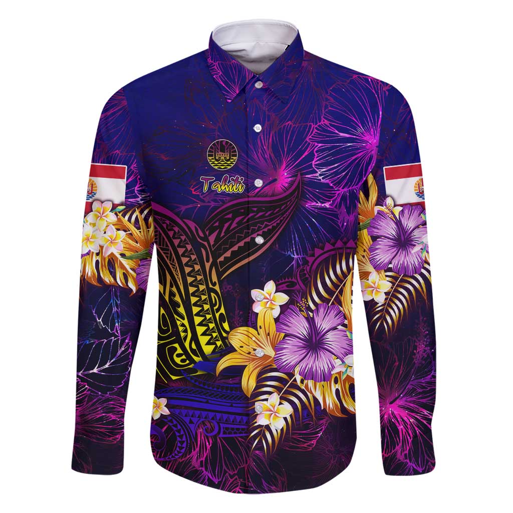 Tahiti French Polynesia Family Matching Mermaid Dress and Hawaiian Shirt Whale Hibiscus Polynesian